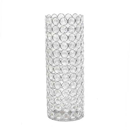 Elipse Crystal And Chrome 11.25 Inch Decorative Vase